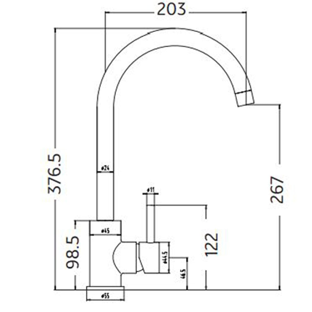 Astini Merthyr Single Lever Kitchen Tap TIS Series with Modern Design and Durable Build