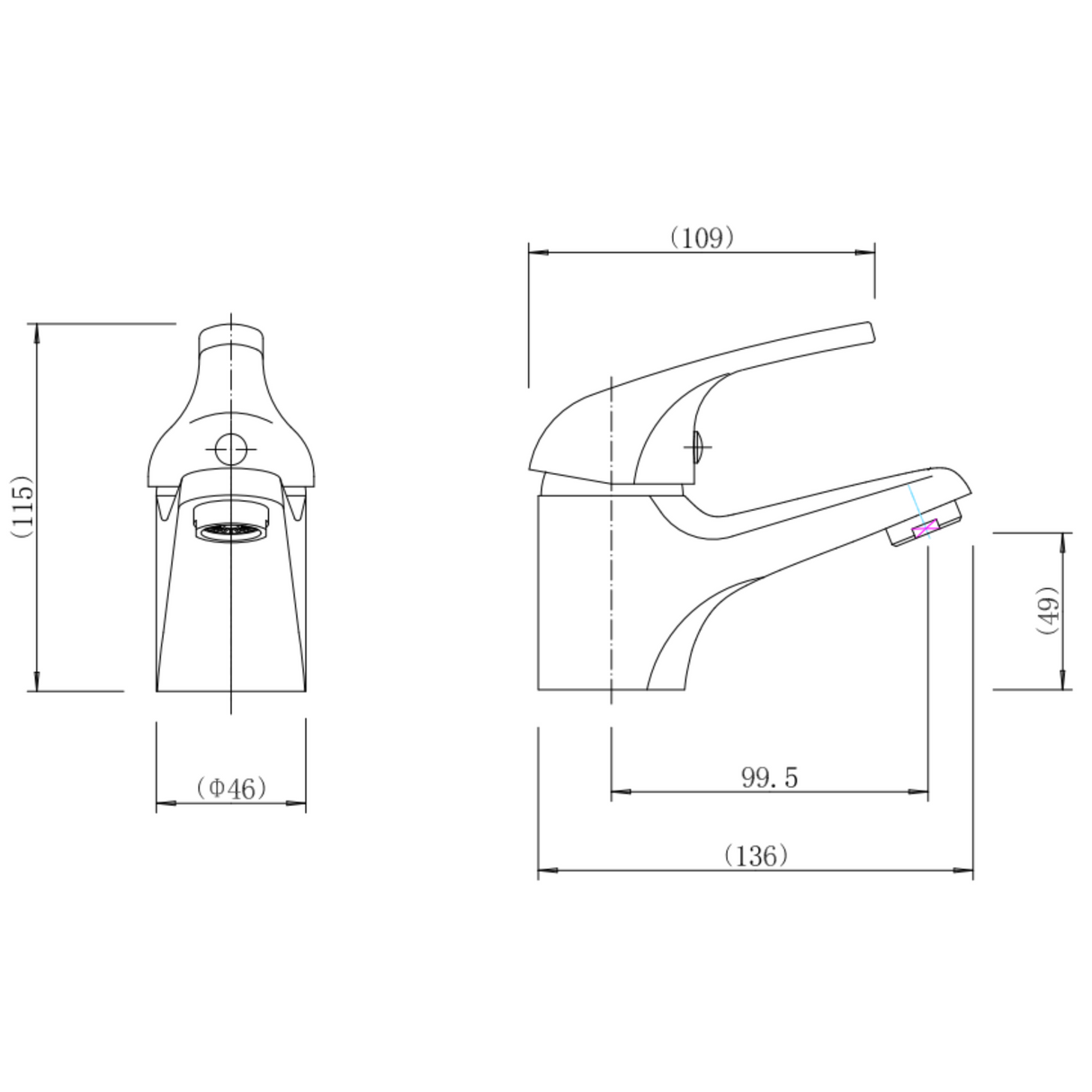 Ellsi Loop Mono Basin Mixer Tap CHROME LOO-40-CH LD