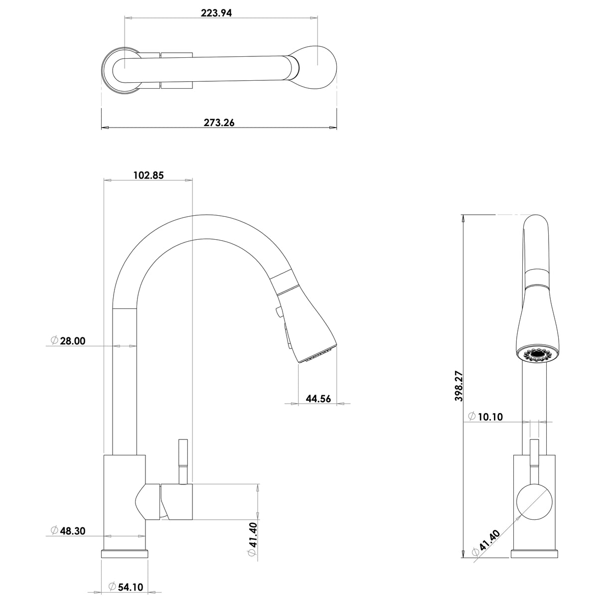 Ellsi Luxr Pull-Out Single Lever Kitchen Mixer Tap CHROME LUX-01-CH LD