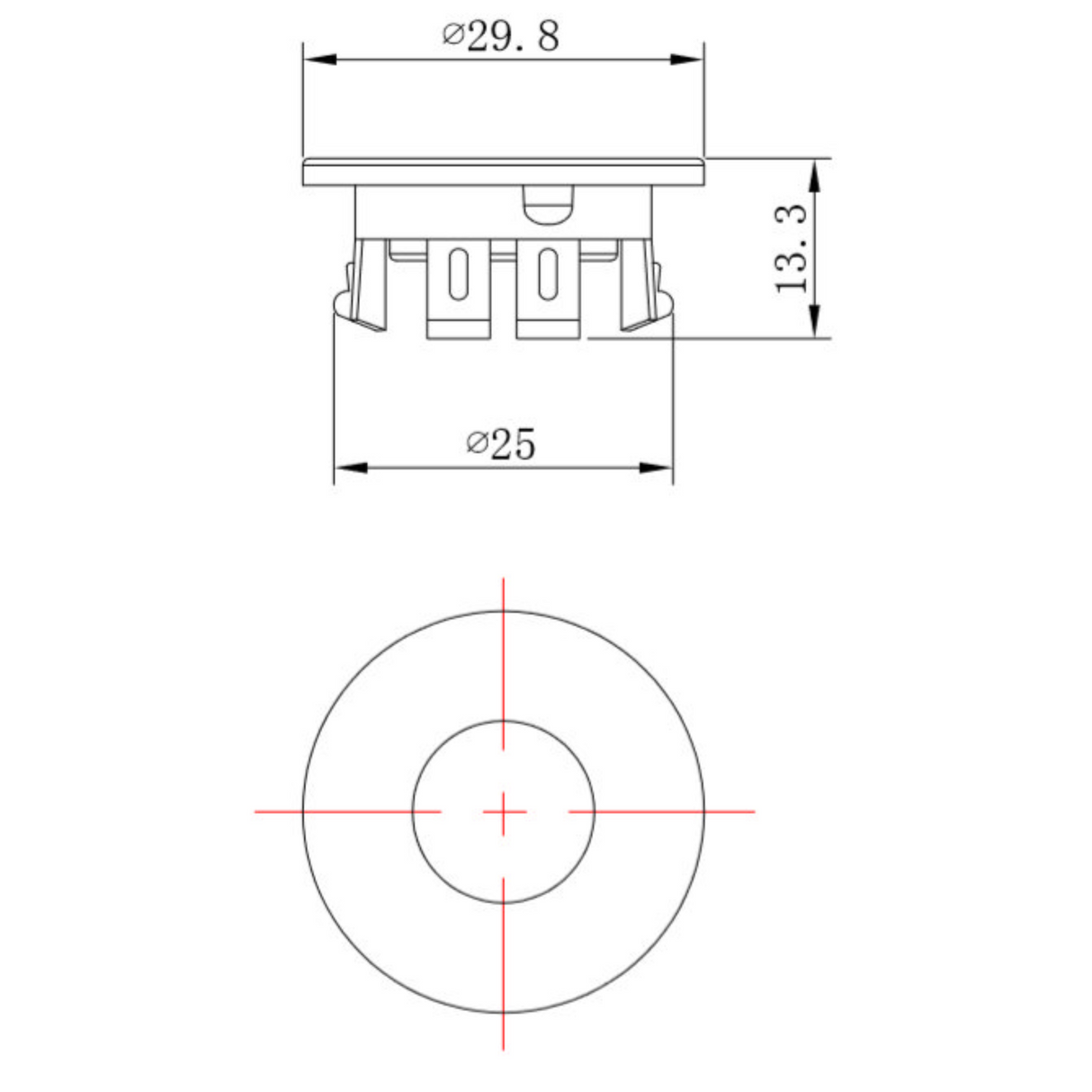 Ellsi Basin Overflow Cover MATT BLACK OVF-01-MB LD