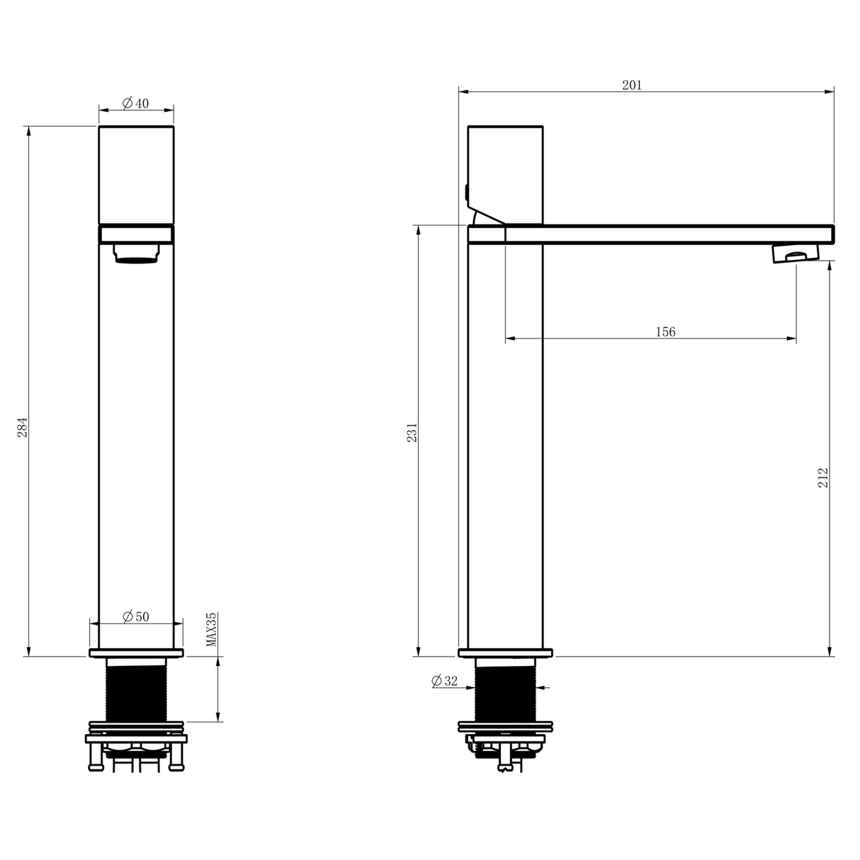 Ellsi Saris Tall Mono Basin Mixer Tap CHROME SAR-06-CH LD