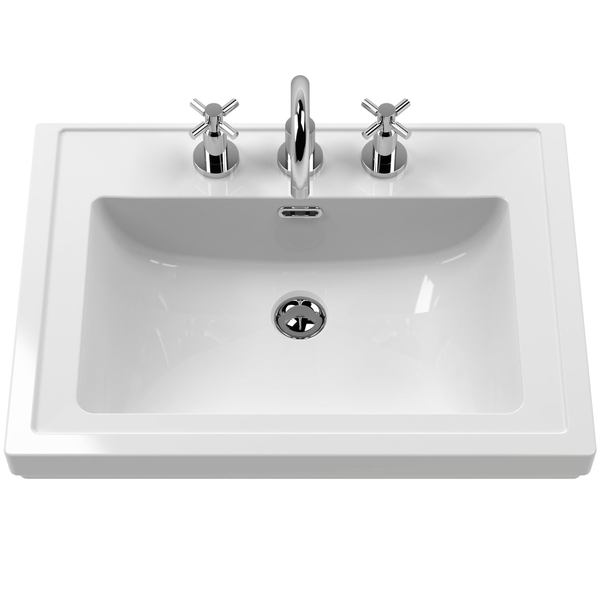 1_Classic Fireclay 3TH Basin 600mm