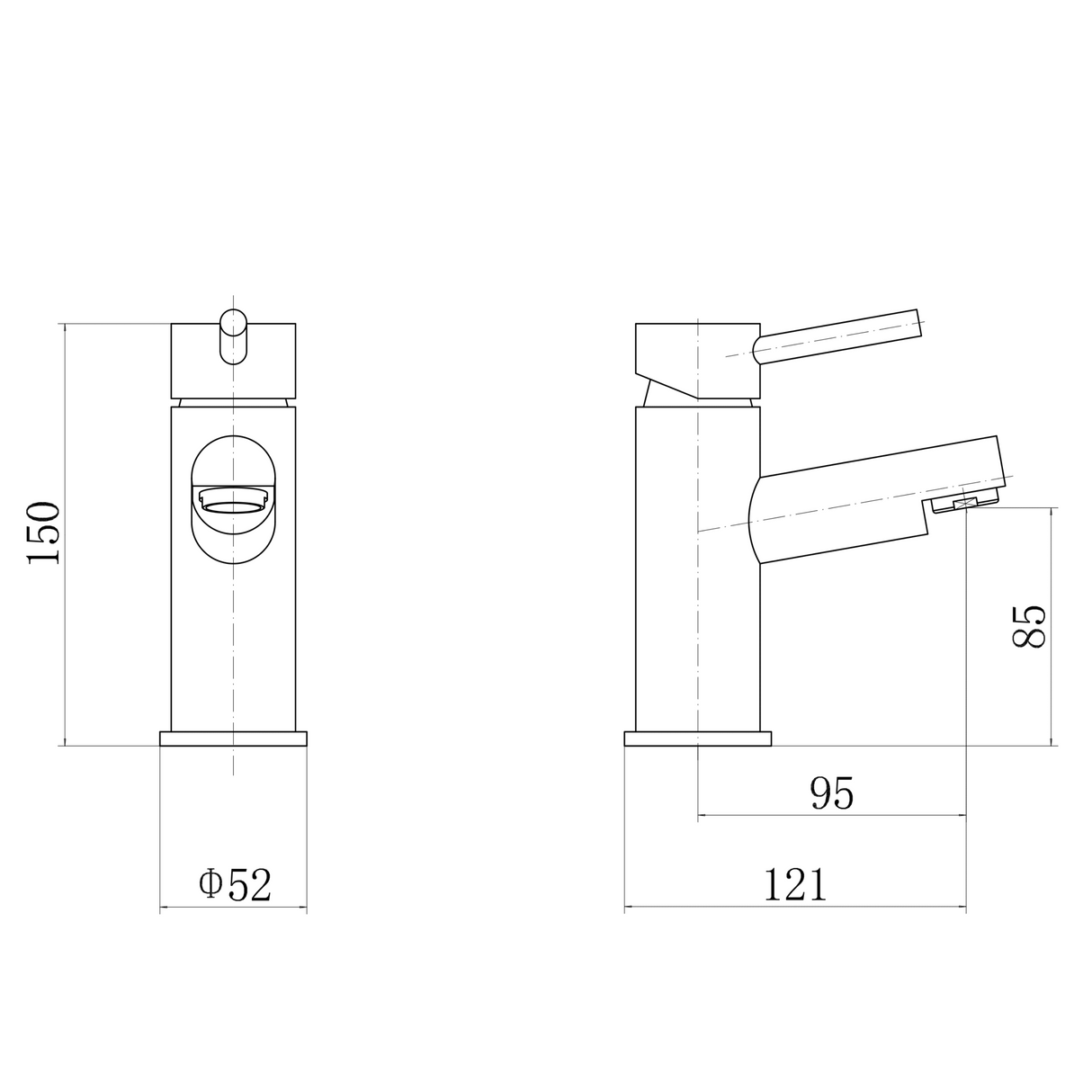 Ellsi Juke Mono Basin Mixer Tap MATT BLACK JUK-01-MB LD