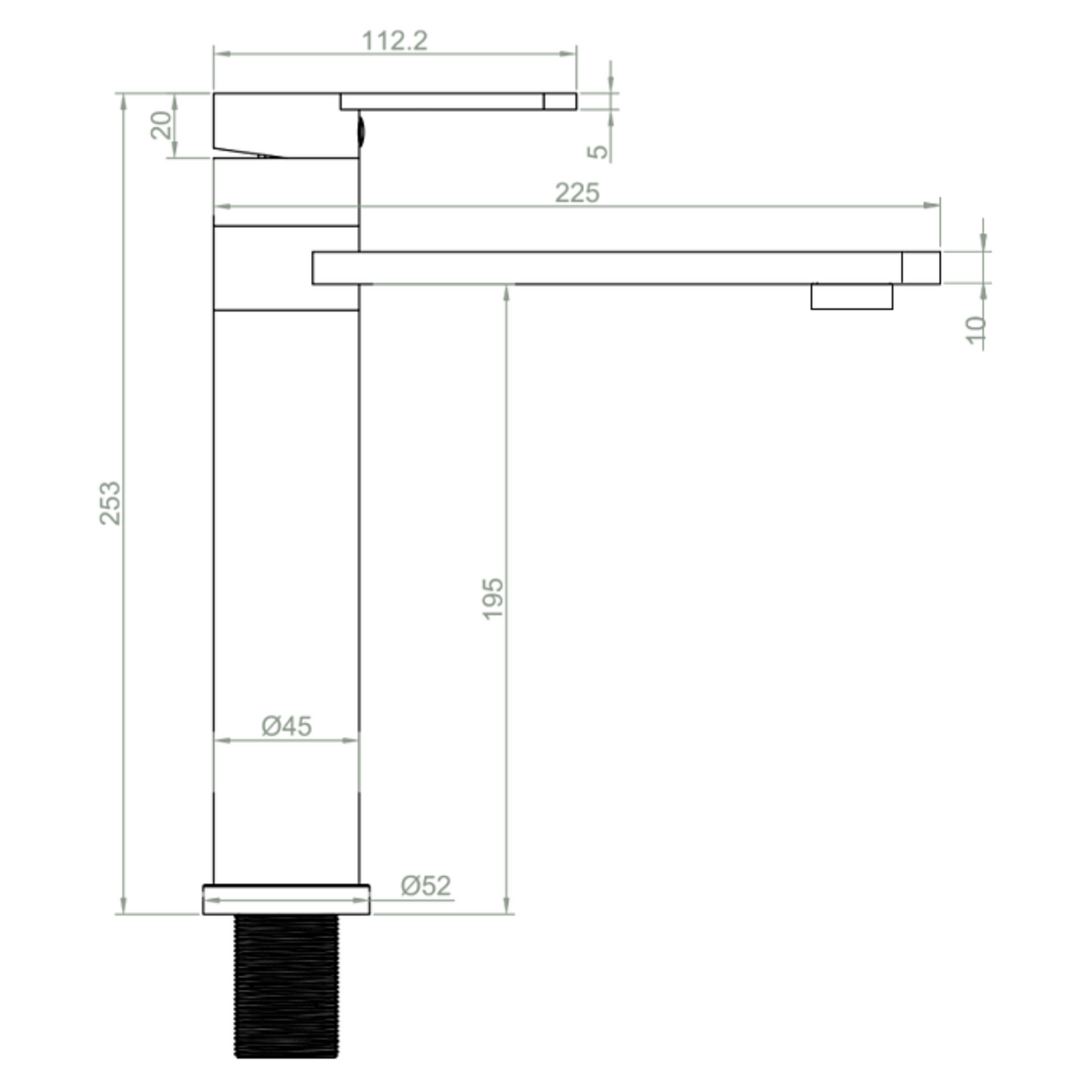 Ellsi Luxus Single Lever Kitchen Mixer Tap MATT BLACK LXS-01-MB LD