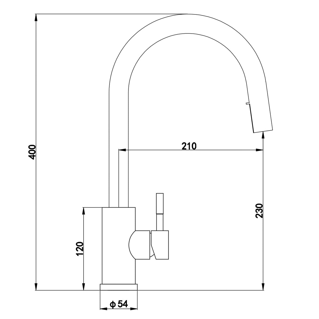 Ellsi Velia Pull-Out Single Lever Kitchen Mixer Tap MATT BLACK VEL-01-MB LD