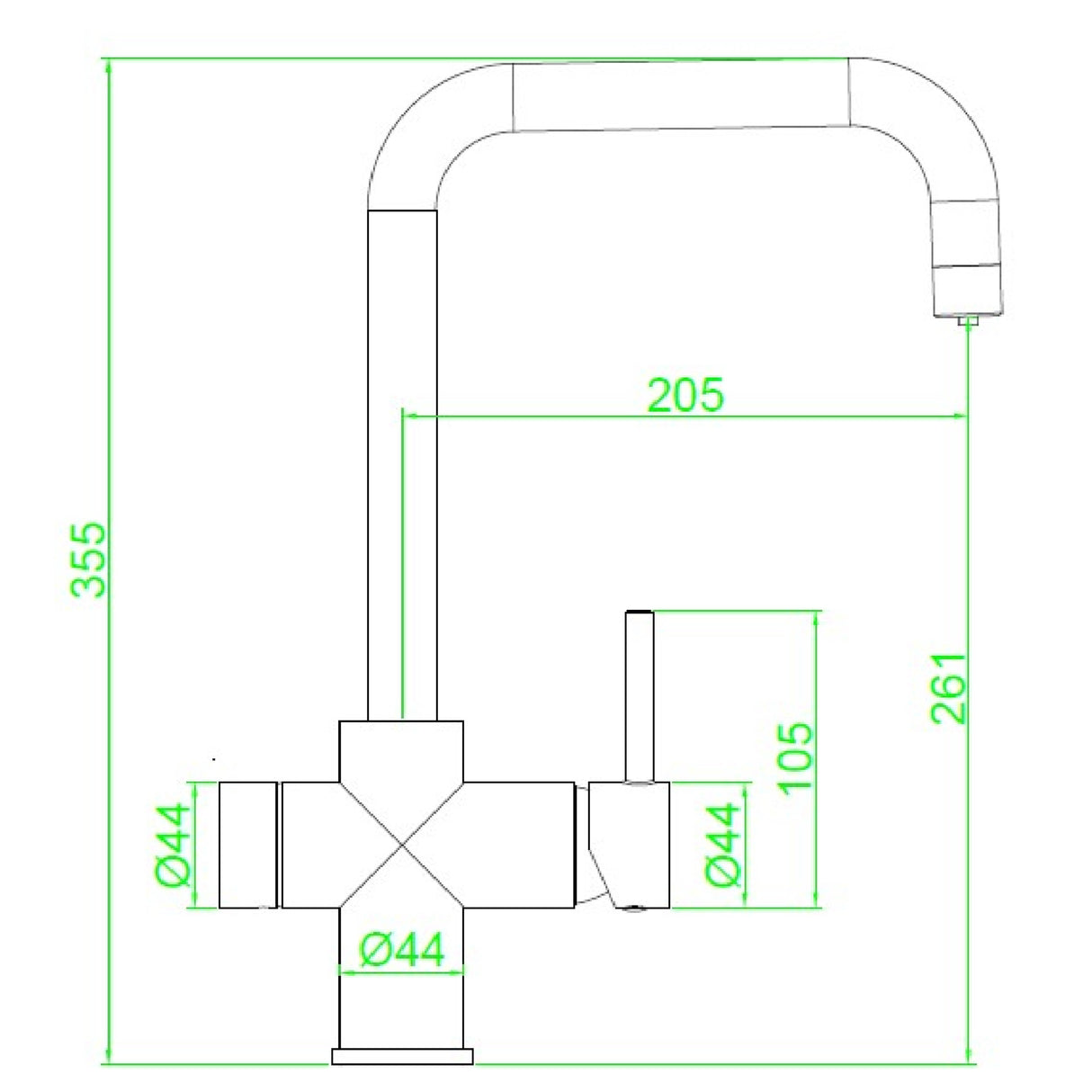 Ellsi Impromta Biometric 3in1 Instant Boiling Water Tap With Boiler & Filter BRUSHED STEEL PDT-001083-215(BIO)-52 LD