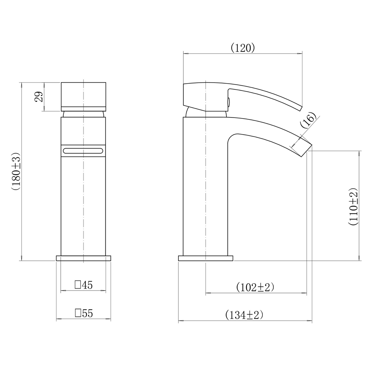 Ellsi Kinlin Mono Waterfall Basin Mixer Tap BRUSHED BRASS KIN-01-BB LD