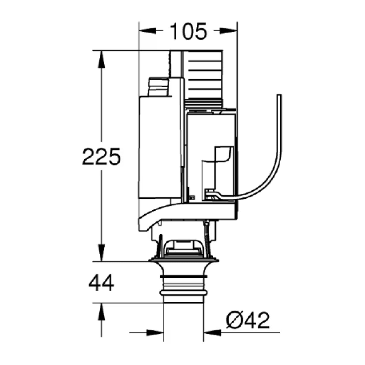 Grohe 42314000 AV1 Dual Flush Drop Valve 42314000 LD
