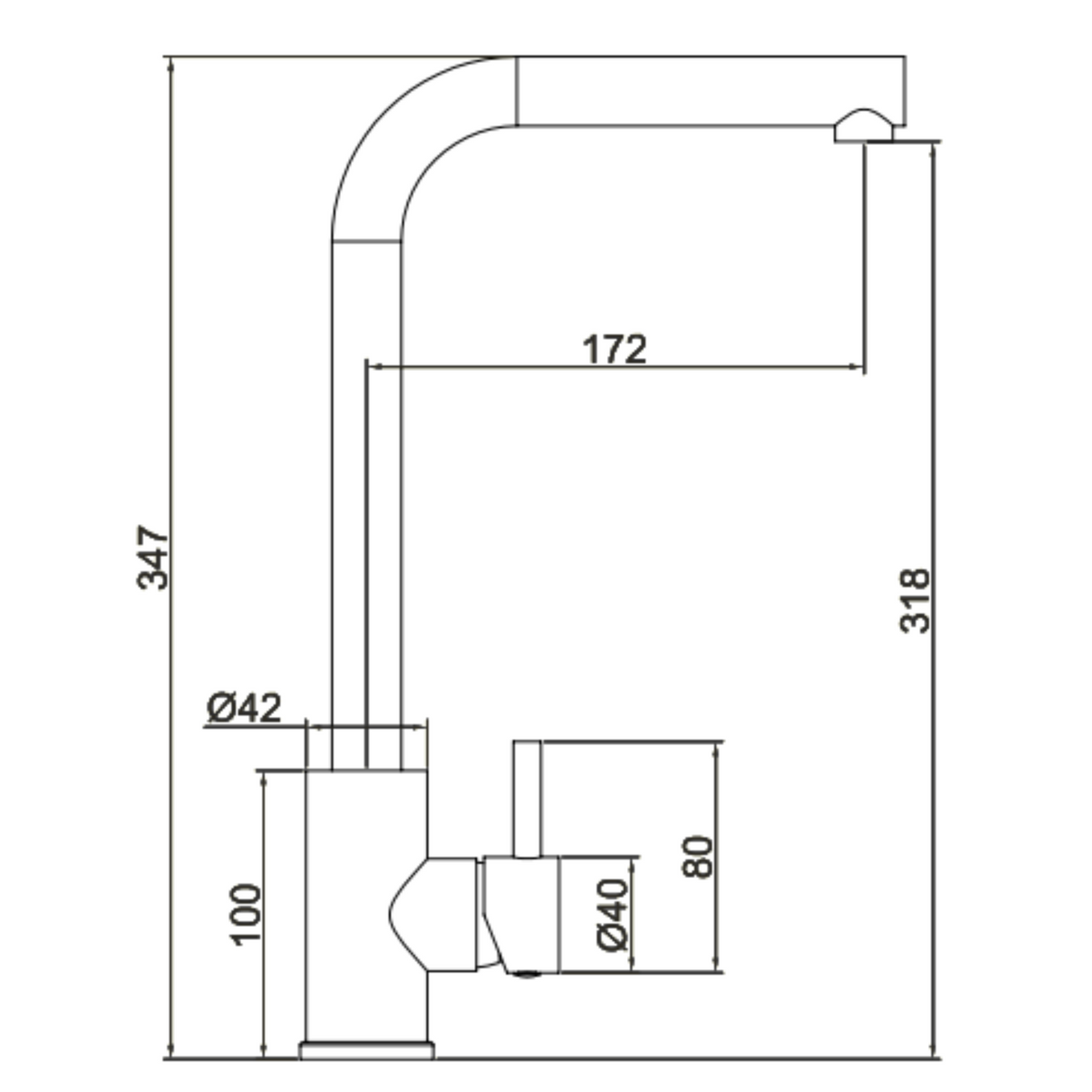 Ellsi Vito L- Neck Single Lever Kitchen Mixer Tap BRUSHED BRASS VIT-03-BB LD