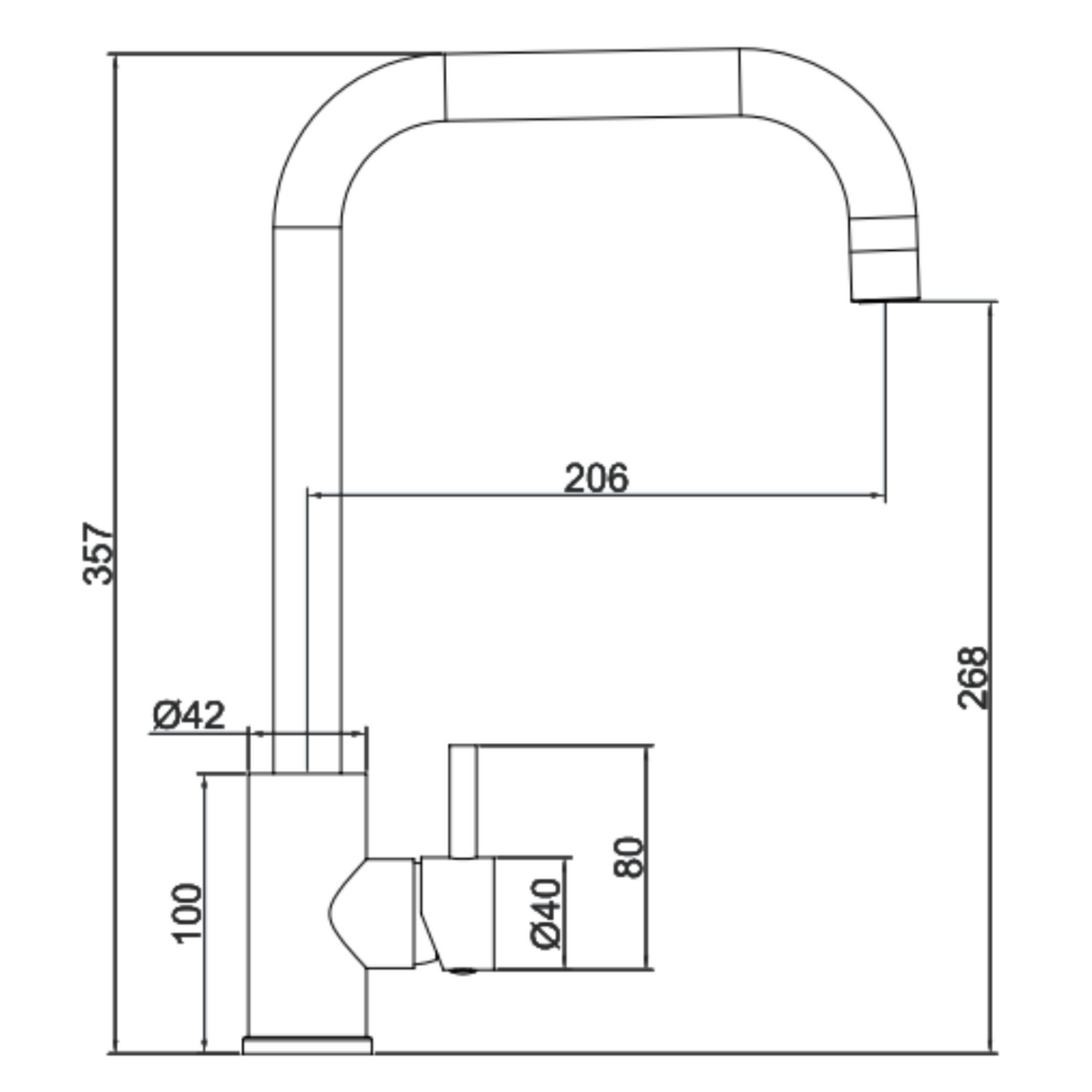 Ellsi Vito Square Neck Single Lever Kitchen Mixer Tap ANTIQUE BRASS VIT-02-AB LD