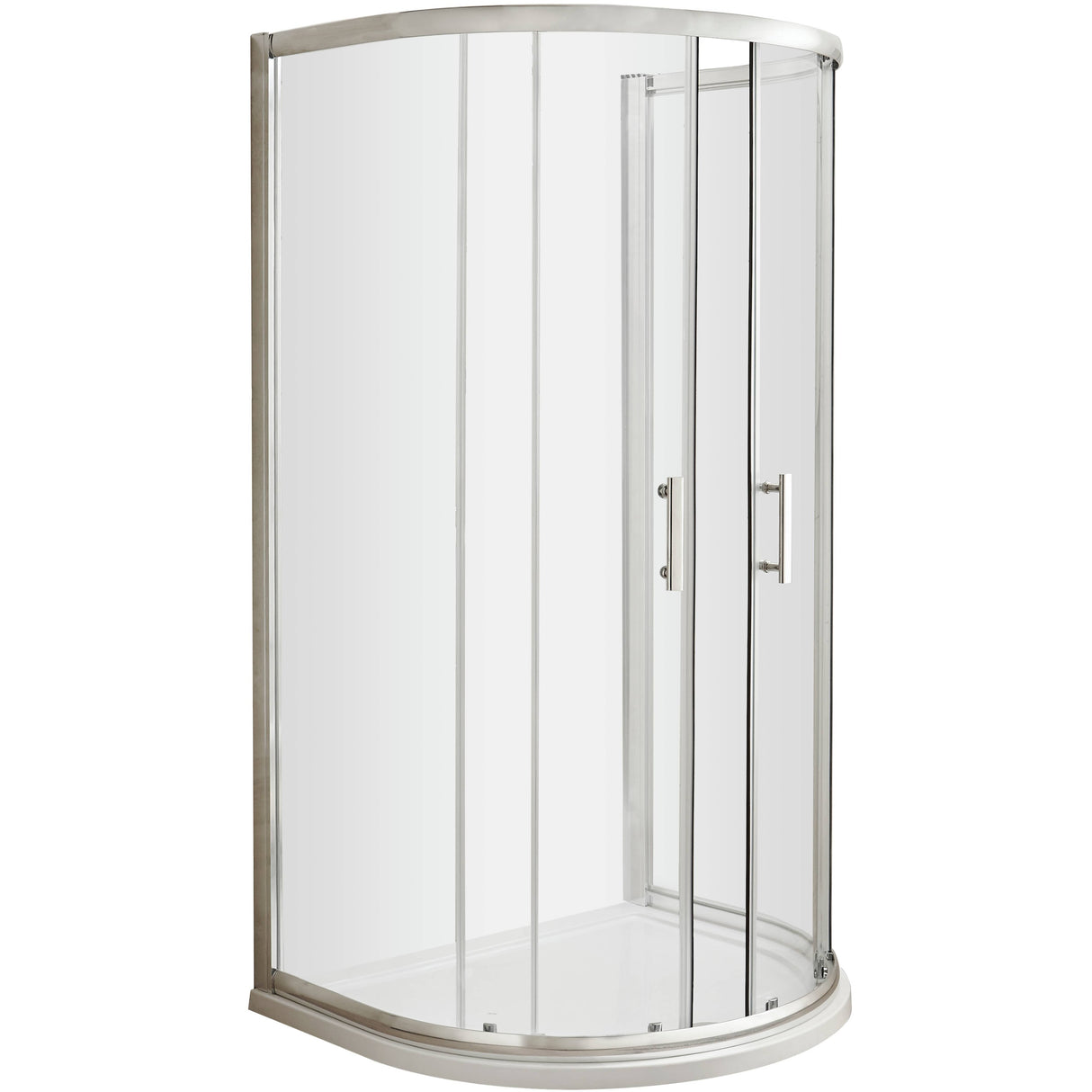 Hudson Reed Pacific D-Shape Shower Enclosure 1050 x 950mm, Chrome, 6mm Glass AQUD2