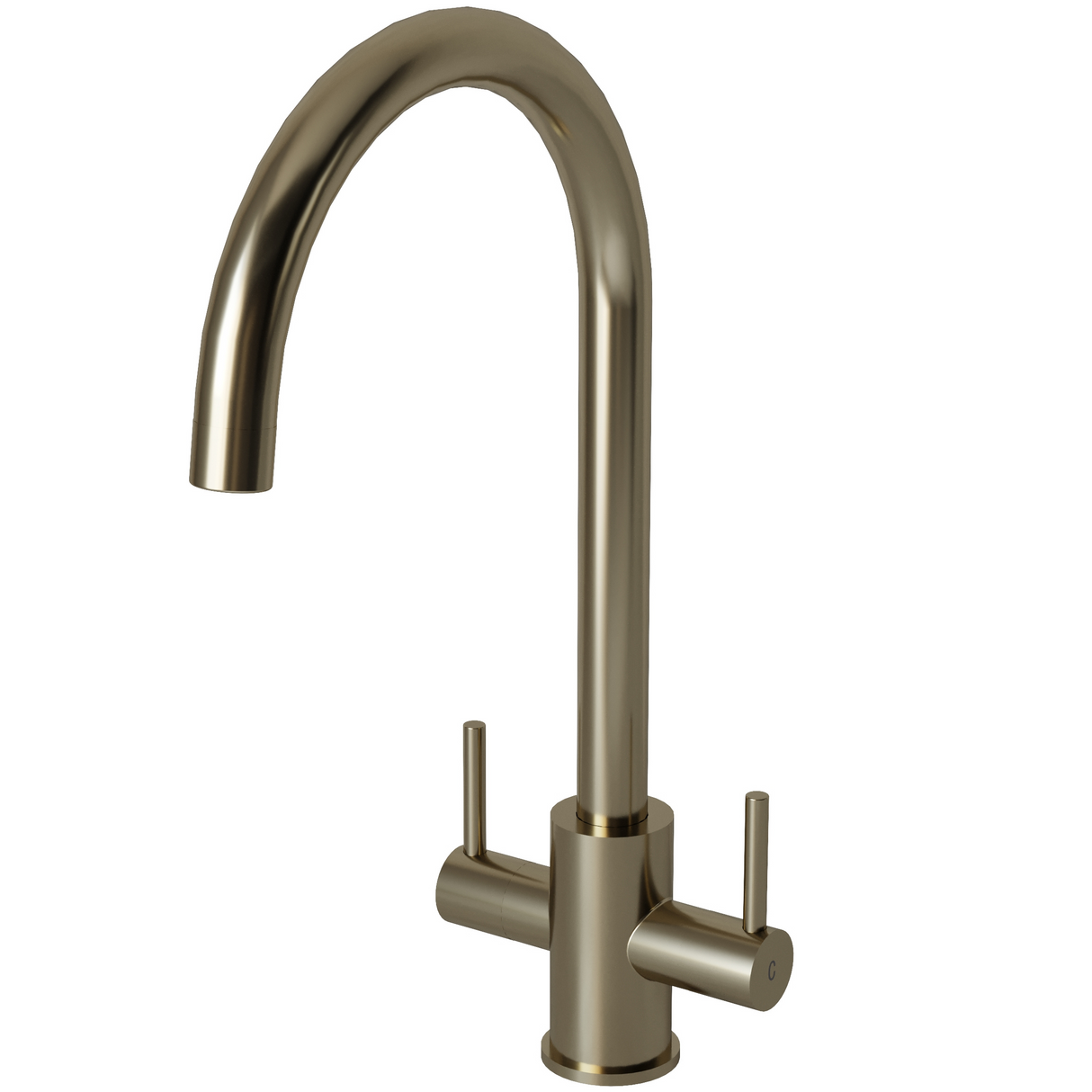 Ellsi Adria Twin Lever Kitchen Mixer Tap BRUSHED STEEL ADR-01-BS