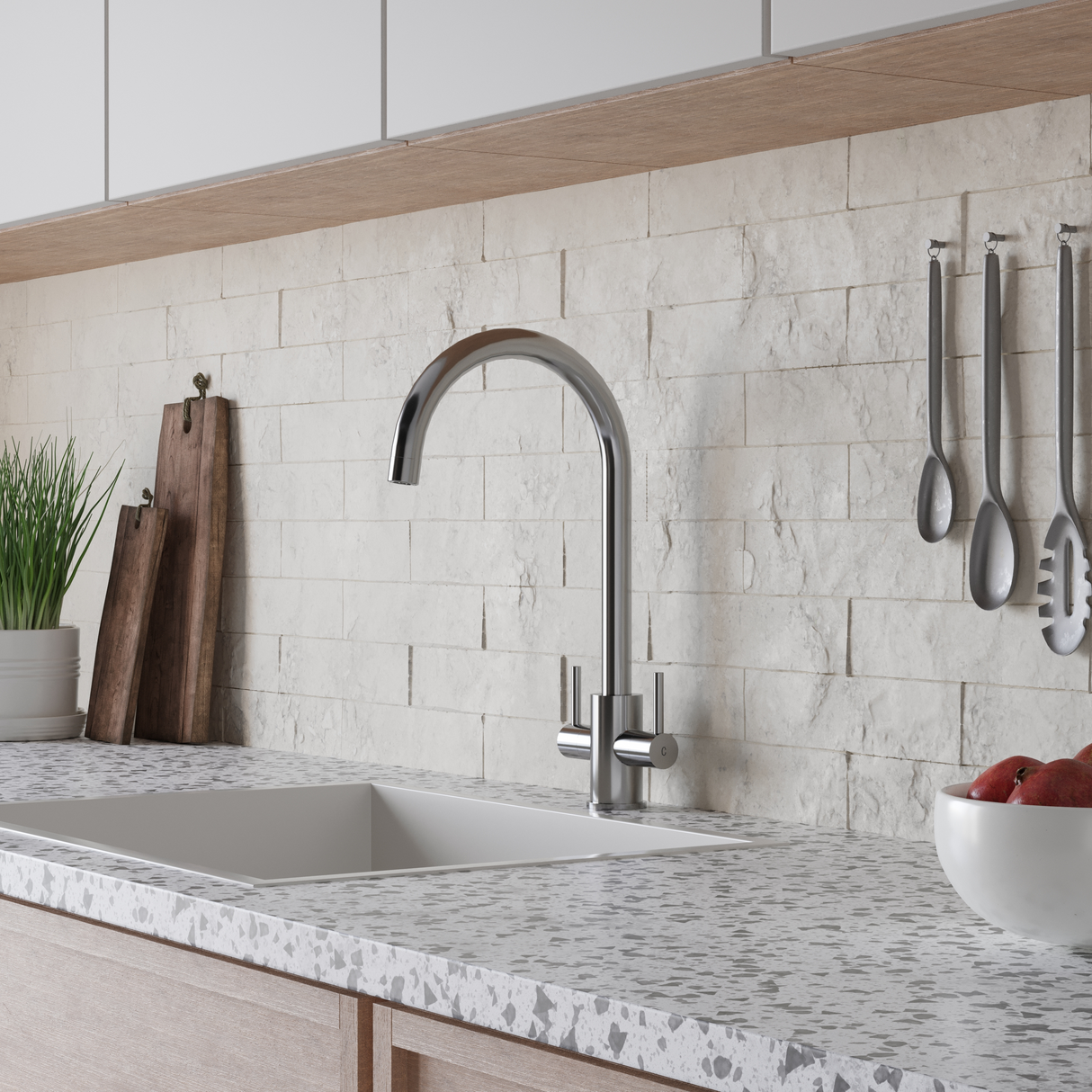 Ellsi Adria Twin Lever Kitchen Mixer Tap CHROME ADR-01-CH LS