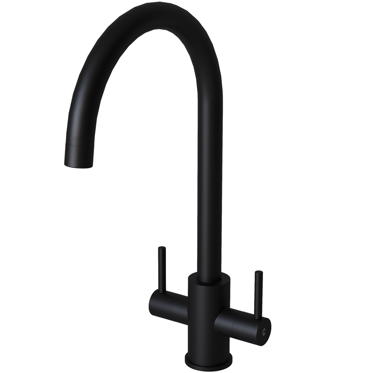 Ellsi Adria Twin Lever Kitchen Mixer Tap MATT BLACK ADR-01-MB