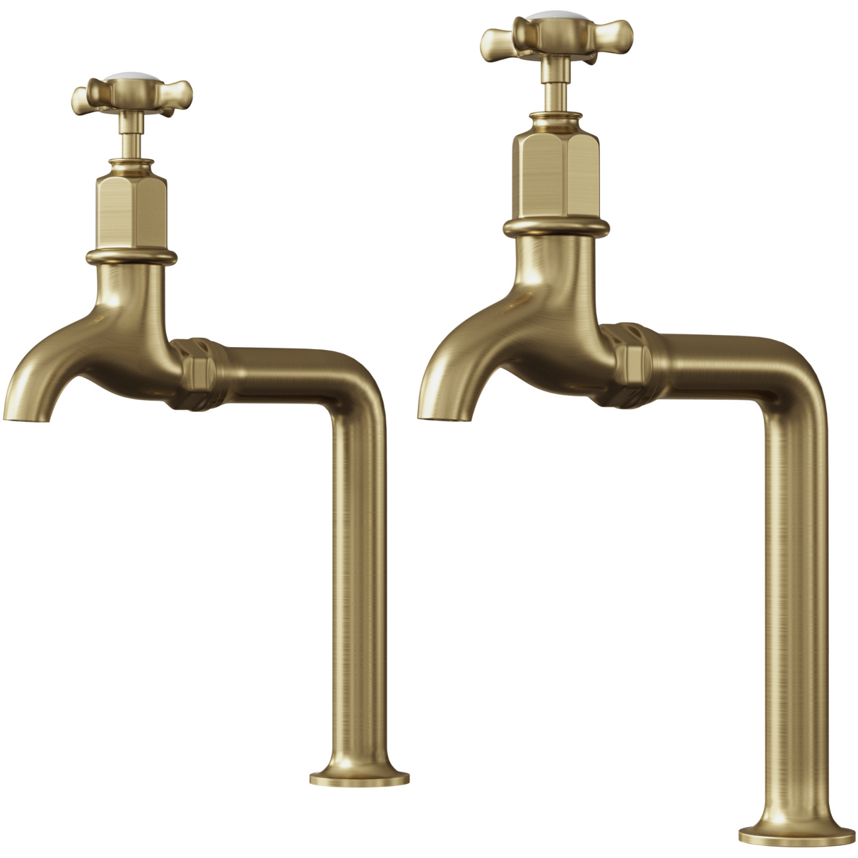 Ellsi Alton Traditional Bib Kitchen Taps With Cross Handles BRUSHED BRASS ALT-03-BB