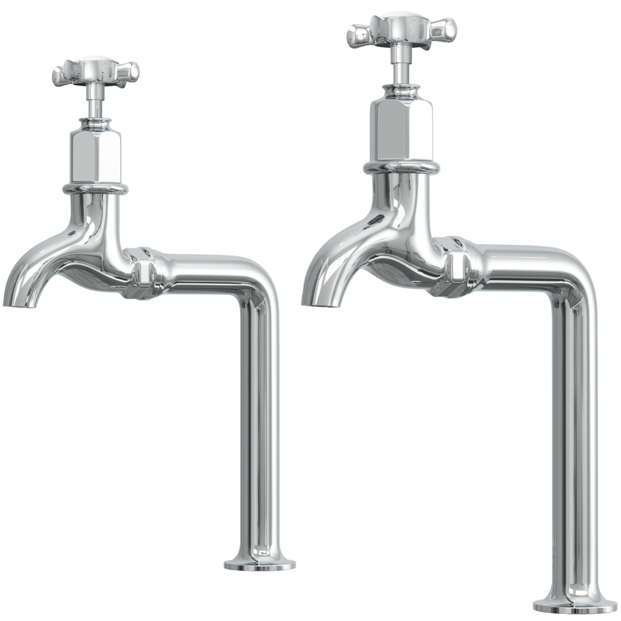 Ellsi Alton Traditional Bib Kitchen Taps With Cross Handles CHROME ALT-03-CH