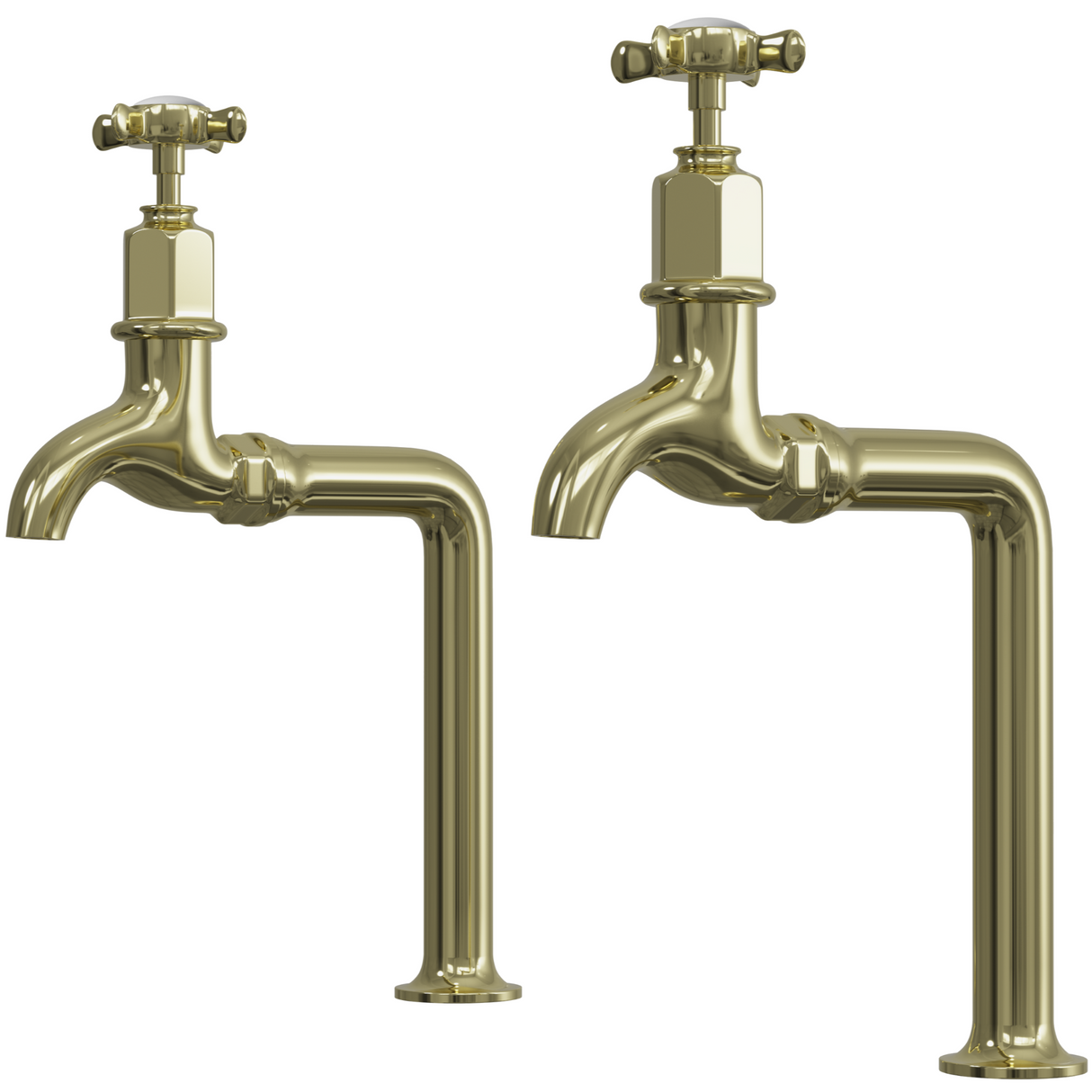 Ellsi Alton Traditional Bib Kitchen Taps With Cross Handles POLISHED BRASS ALT-03-POB