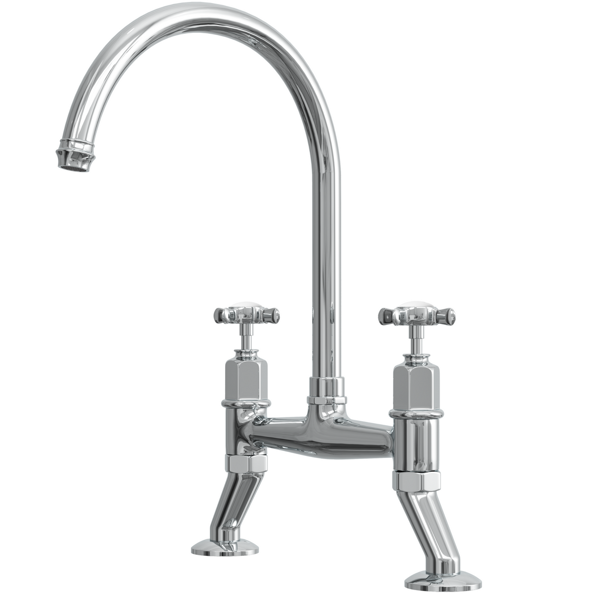 Ellsi Alton Traditional Bridge Kitchen Mixer Tap With Cross Handles CHROME ALT-02-CH