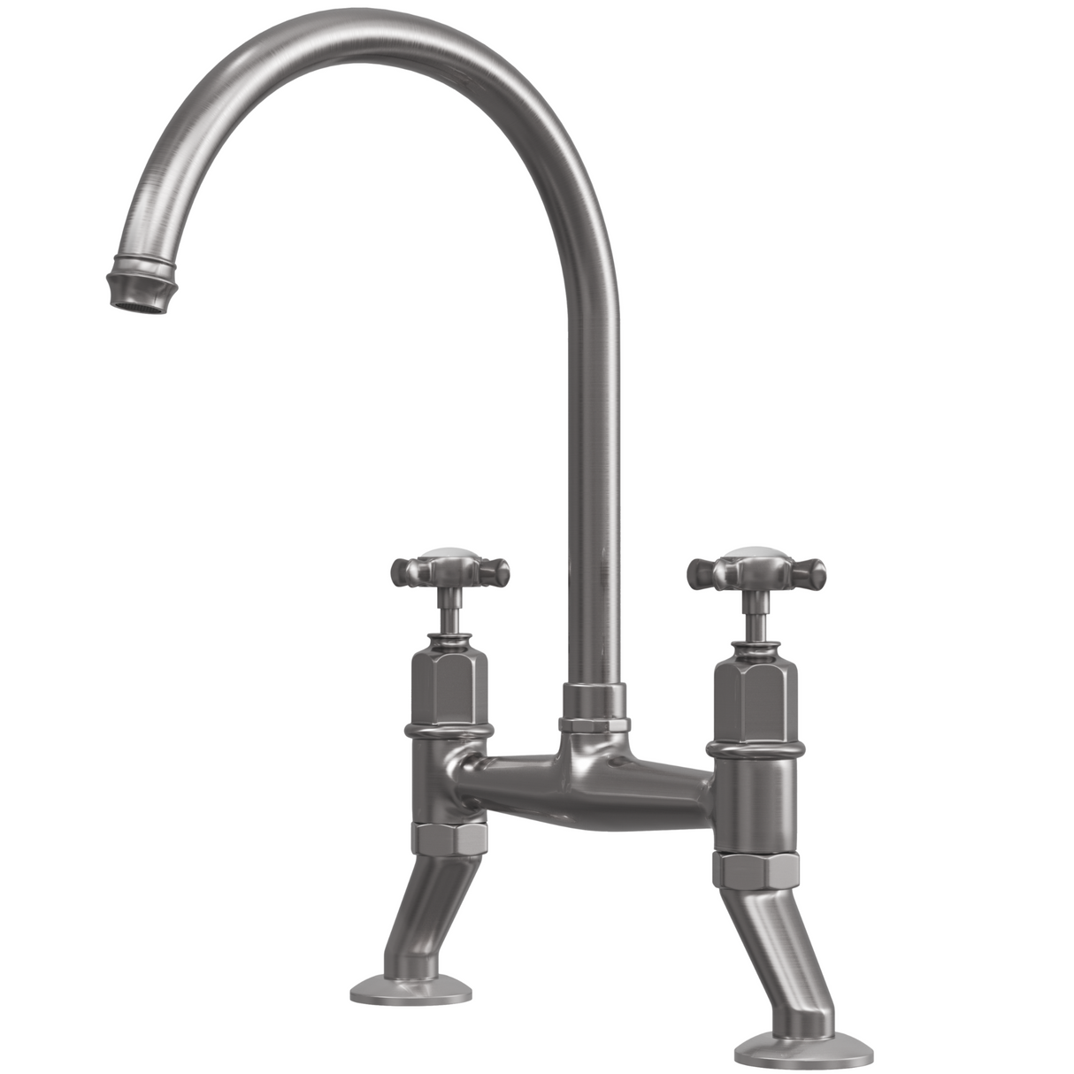 Ellsi Alton Traditional Bridge Kitchen Mixer Tap With Cross Handles PEWTER ALT-02-PEW