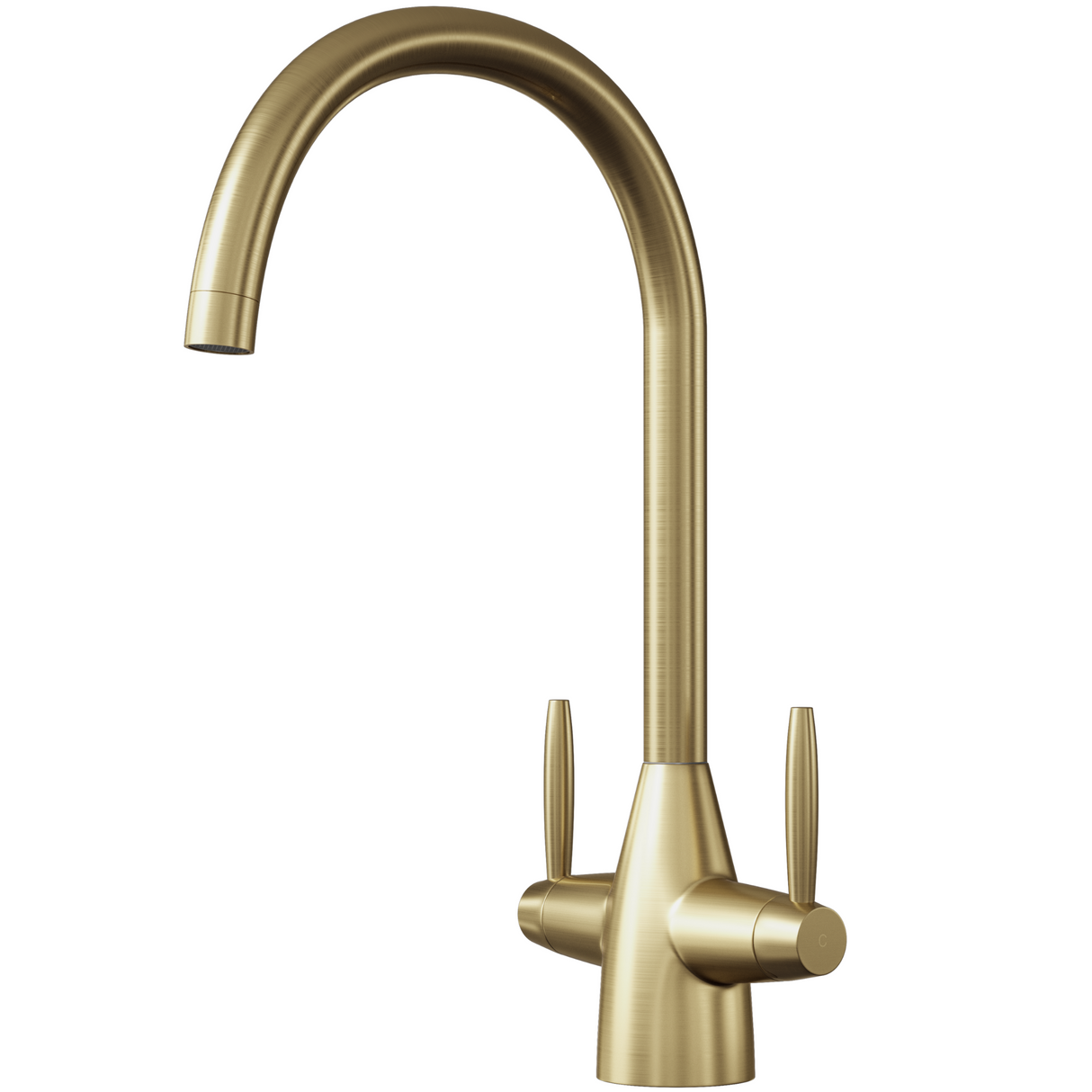 Ellsi Astrid Twin Lever Kitchen Mixer Tap BRUSHED BRASS AST-01-BB