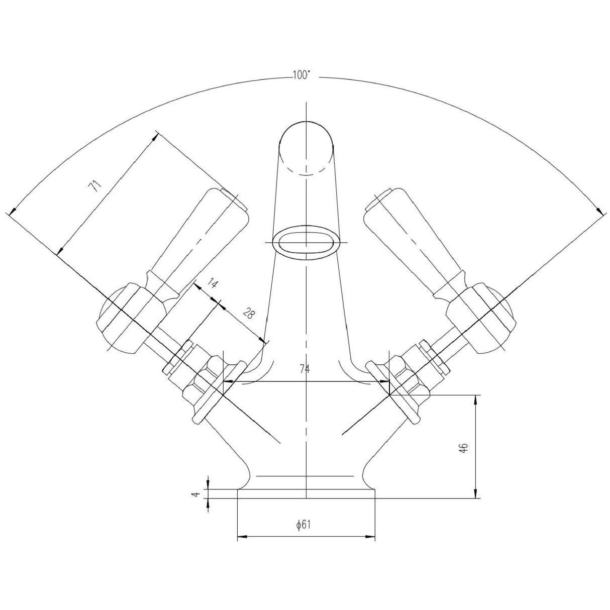 Hudson Reed Topaz Lever Basin Mixer Tap & Waste Chrome Chrome BC305HL LD