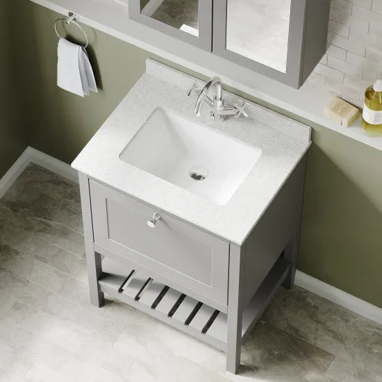 Old London Bexley 600mm Freestanding Vanity Unit & Basin, 1 Drawer Cool Grey BEX225WS1 LS2