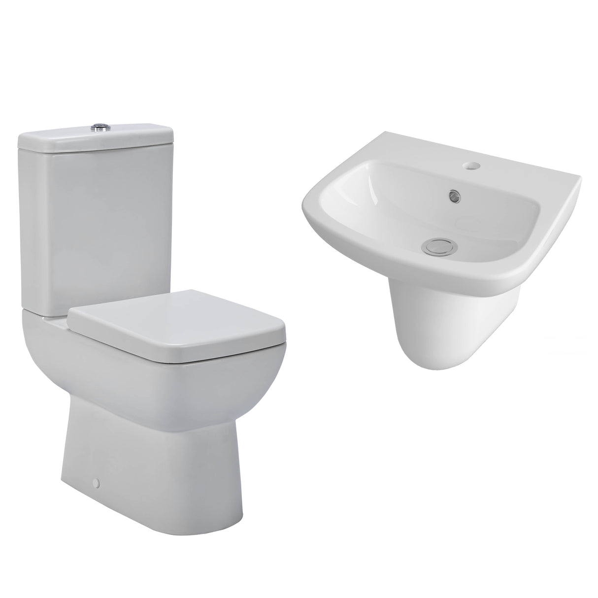 Nuie Ambrose Compact Toilet & Wall Hung Basin Suite - 450mm Wide BMAMBRPK02