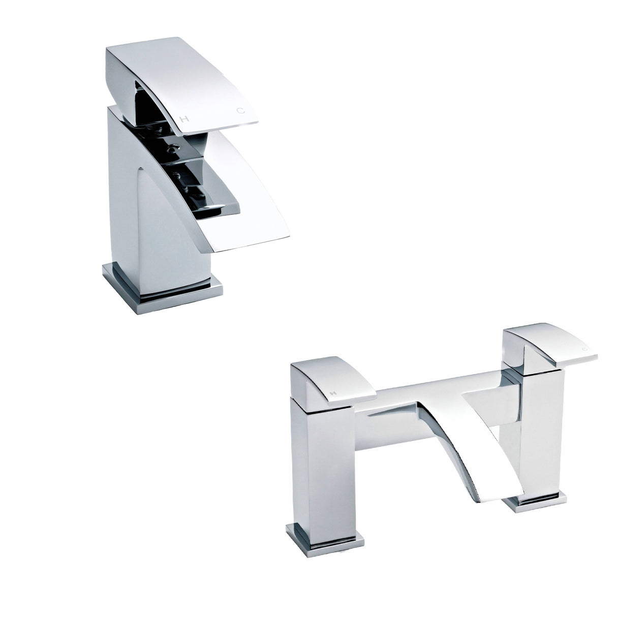 BMVIBEPK01 Nuie Vibe Basin & Bath Filler Tap Pack Chrome_co