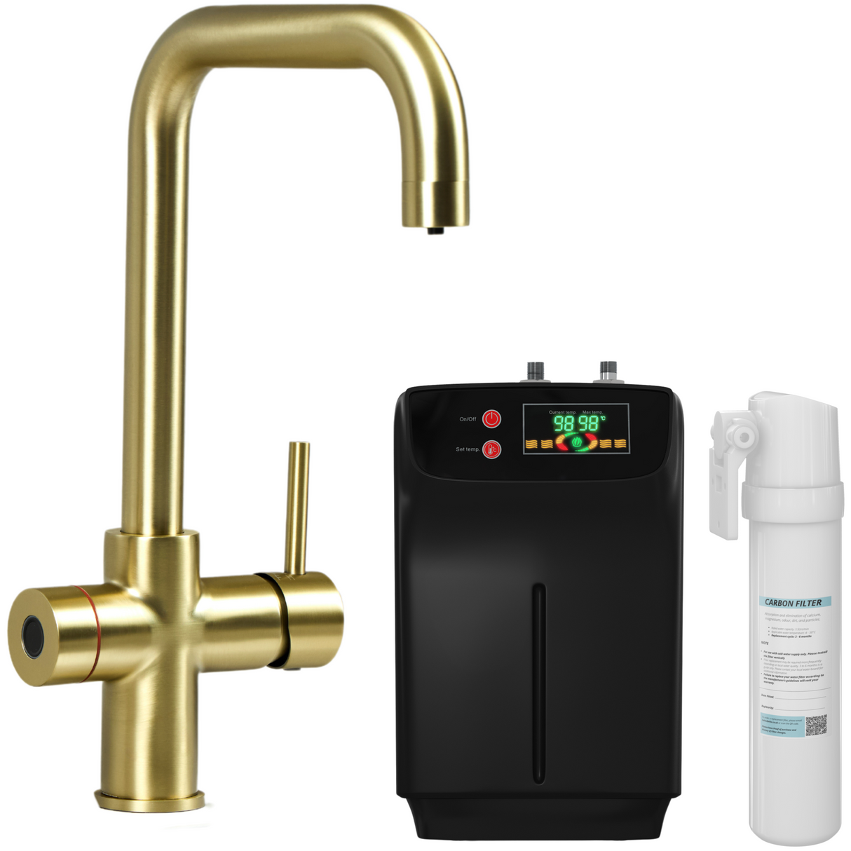 Ellsi Impromta Biometric Instant Boiling Water Tap With Boiler & Filter BRUSHED BRASS