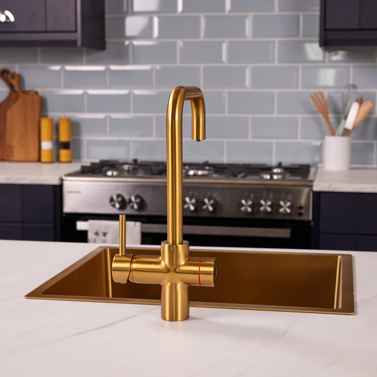 Ellsi Impromta Biometric Instant Boiling Water Tap With Boiler & Filter BRUSHED GOLD LS22