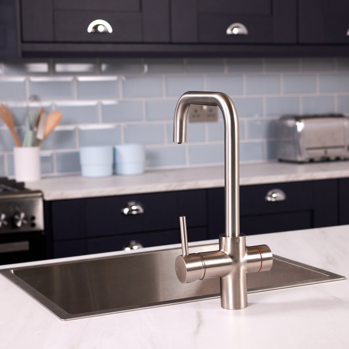 Ellsi Impromta Biometric Instant Boiling Water Tap With Boiler & Filter BRUSHED STEEL LS12