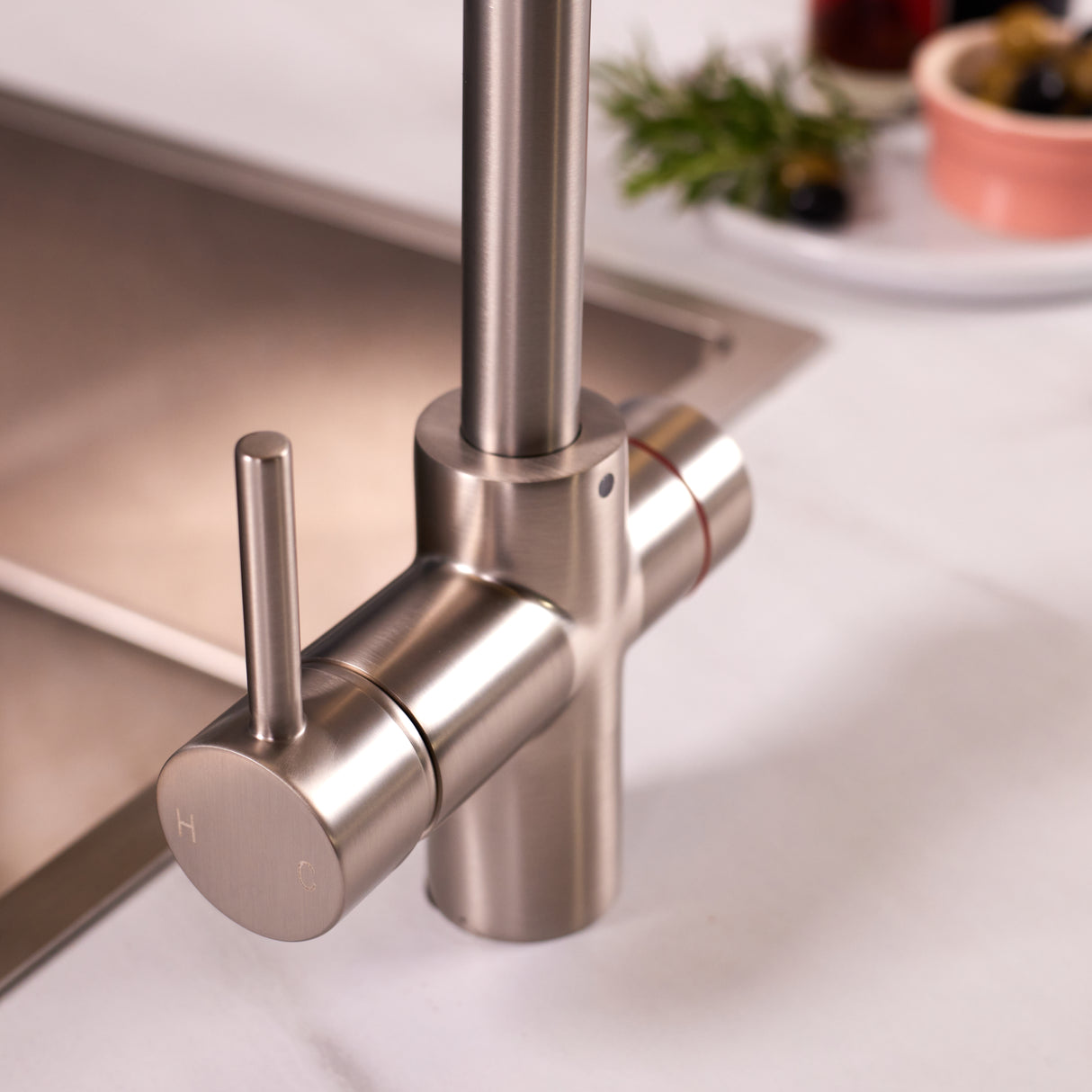 Ellsi Impromta Biometric Instant Boiling Water Tap With Boiler & Filter BRUSHED STEEL LS14