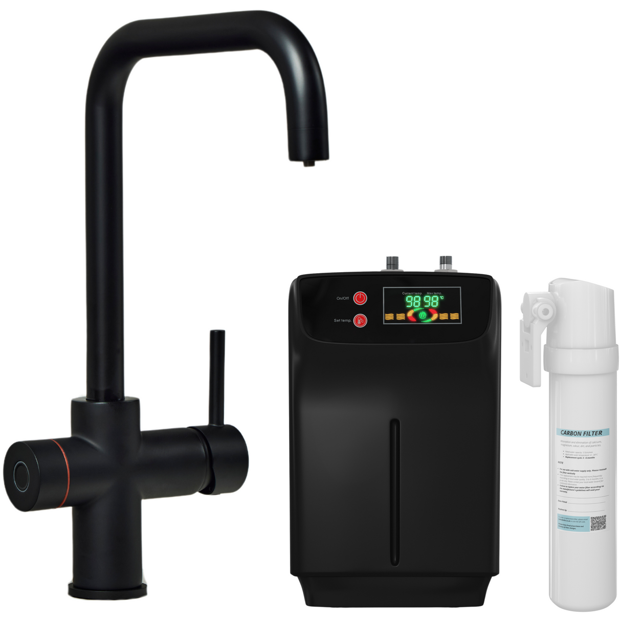 Ellsi Impromta Biometric Instant Boiling Water Tap With Boiler & Filter MATT BLACK