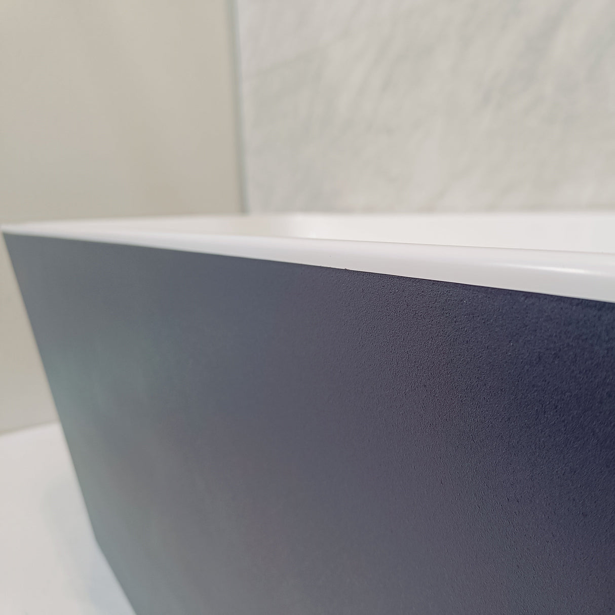 Bathmegastore Julie Acrylic Back To Wall Freestanding Bath L1500 x W750mm Painted Eggshell BMJULIE-BATH-PAINTED-1500-WASTE-WHITE LS4