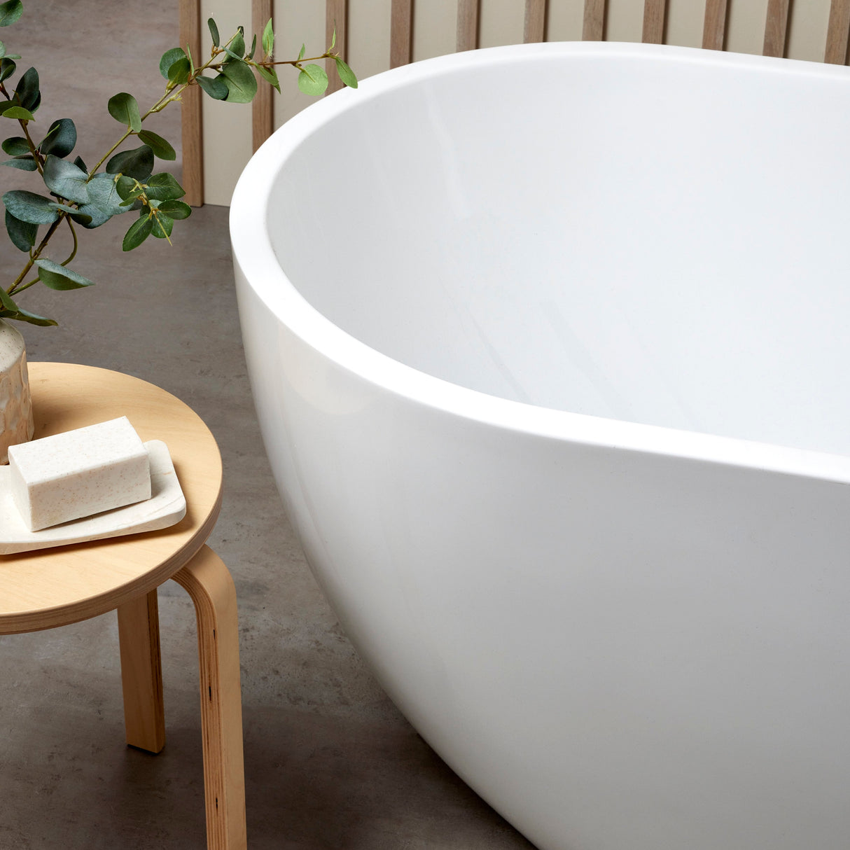 Bathmegastore Elizabeth Acrylic Freestanding Bath L1700 x W750mm Polished White BMELIZABETH-BATH-WHITE-1700-WASTE-WHITE LS10