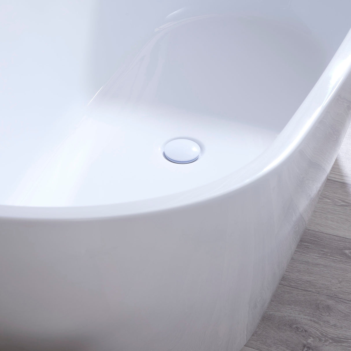 Bathmegastore Elizabeth Acrylic Freestanding Bath L1700 x W750mm Polished White BMELIZABETH-BATH-WHITE-1700-WASTE-WHITE LS11