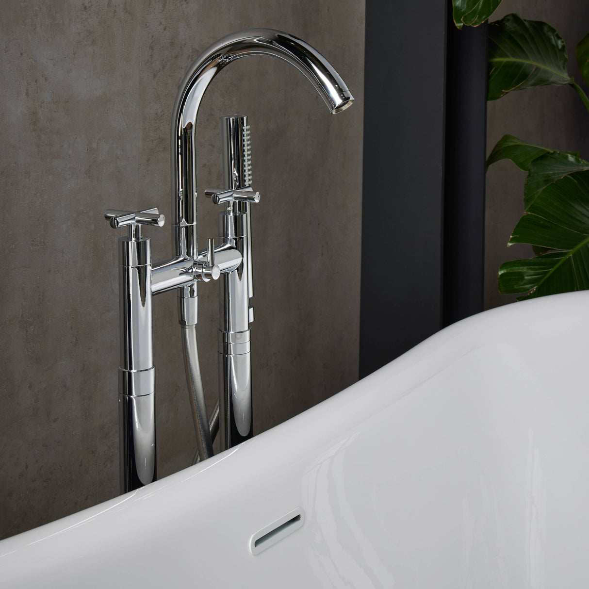 Bathmegastore Audrey Acrylic Freestanding Bath L1770 x W750mm Polished White BMAUDREY-BATH-1770-WH-WASTE LS4