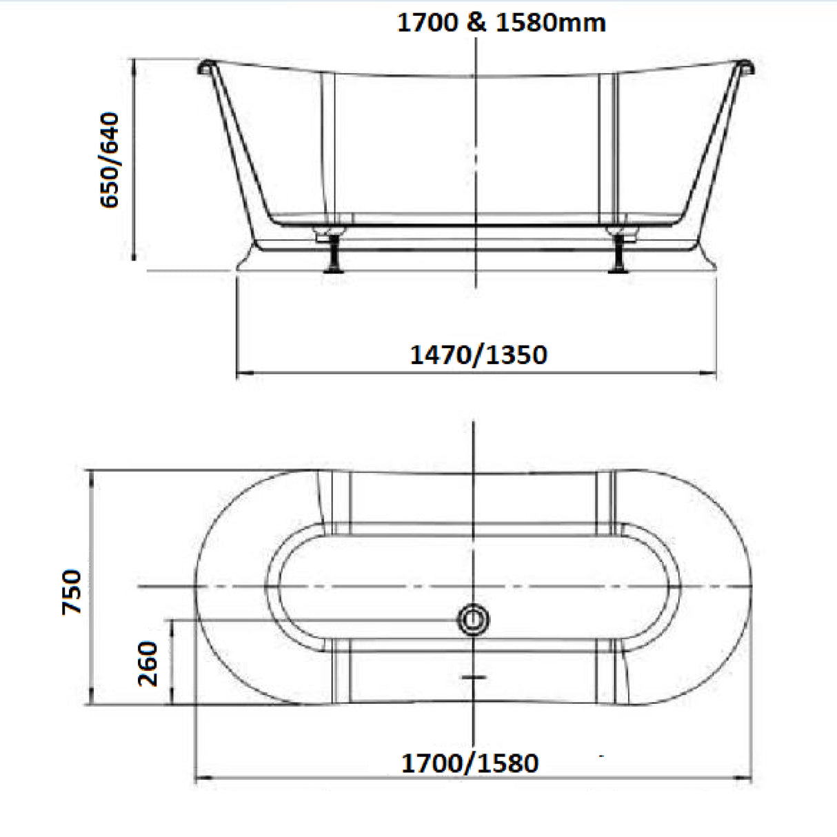 Bathmegastore Audrey Acrylic Freestanding Bath Polished White LD