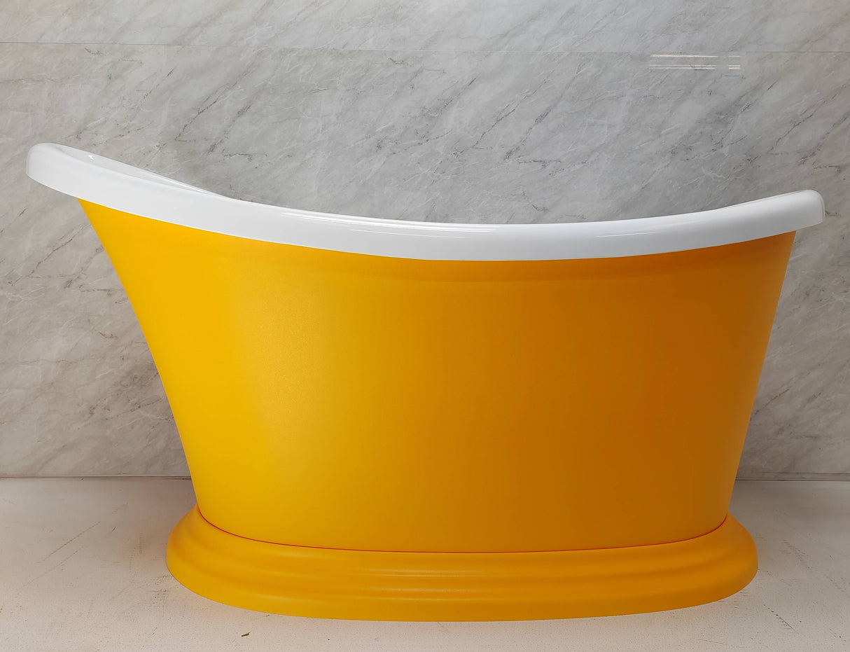 Bathmegastore Jean Acrylic Freestanding Bath L1350 x W750mm Painted BMJEANPAINTED-WH-WASTE LS10