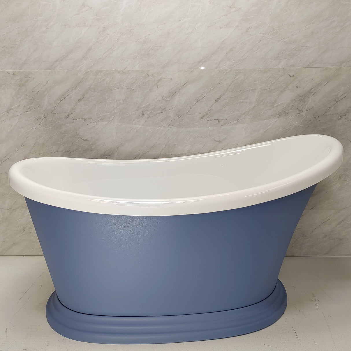 Bathmegastore Jean Acrylic Freestanding Bath L1350 x W750mm Painted BMJEANPAINTED-WH-WASTE LS11
