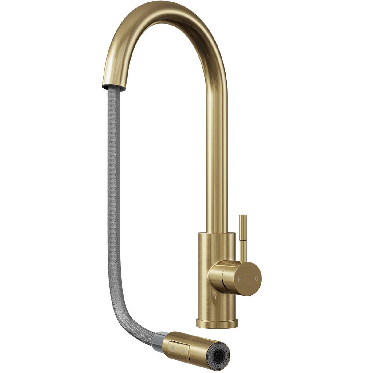 Ellsi Cato Pull-Out Single Lever Kitchen Mixer Tap BRUSHED BRASS CAT-01-BB_2