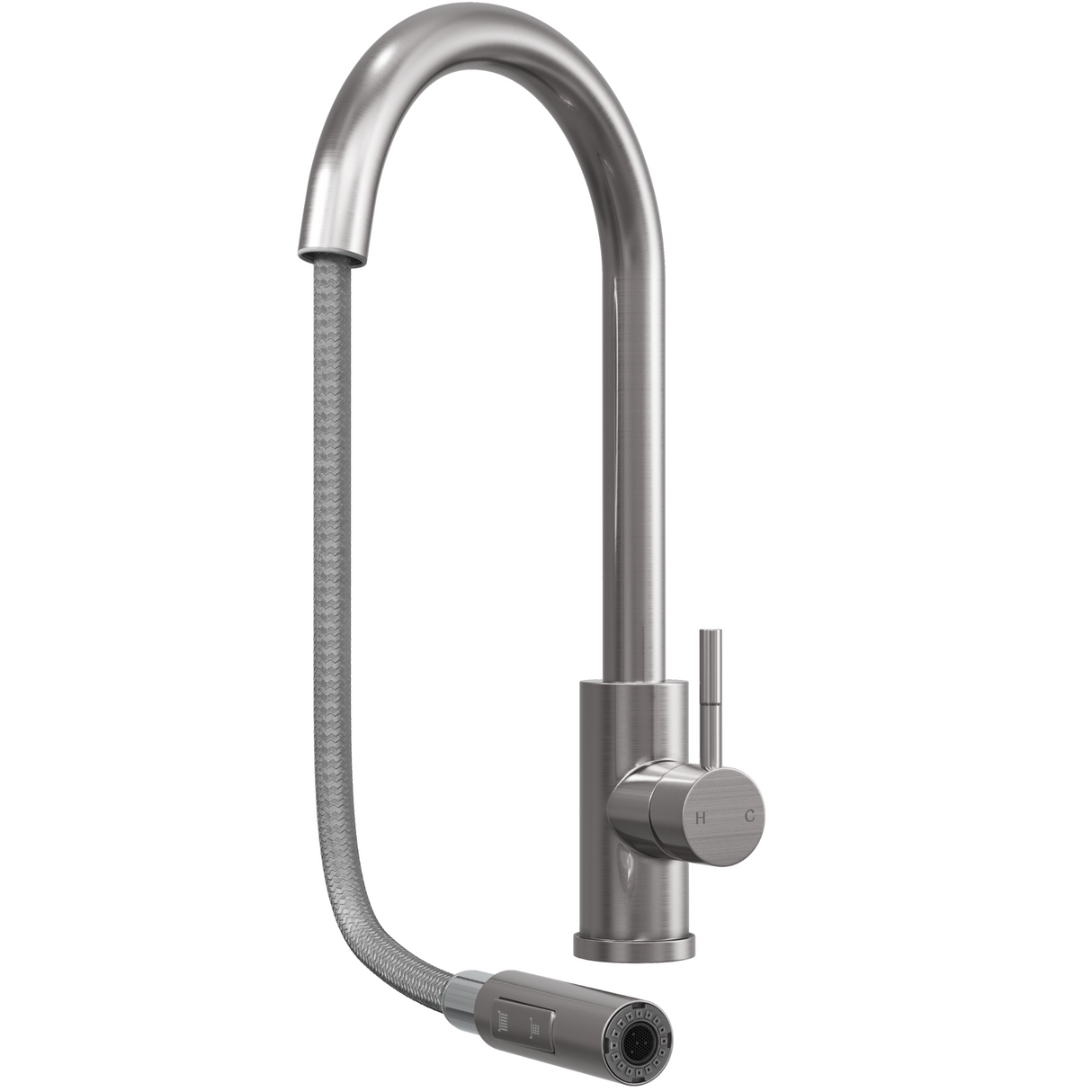 Ellsi Cato Pull-Out Single Lever Kitchen Mixer Tap BRUSHED STEEL CAT-01-BS_2