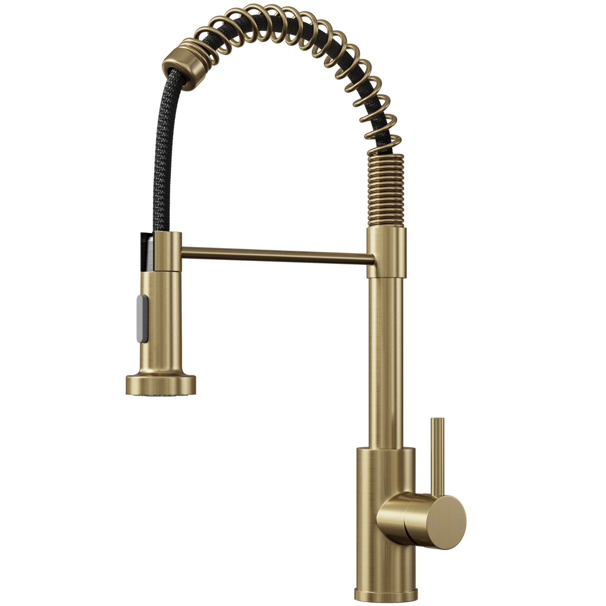 Ellsi Contra Spring Style Pull-Out Single Lever Kitchen Mixer Tap BRUSHED BRASS CON-01-BB_1