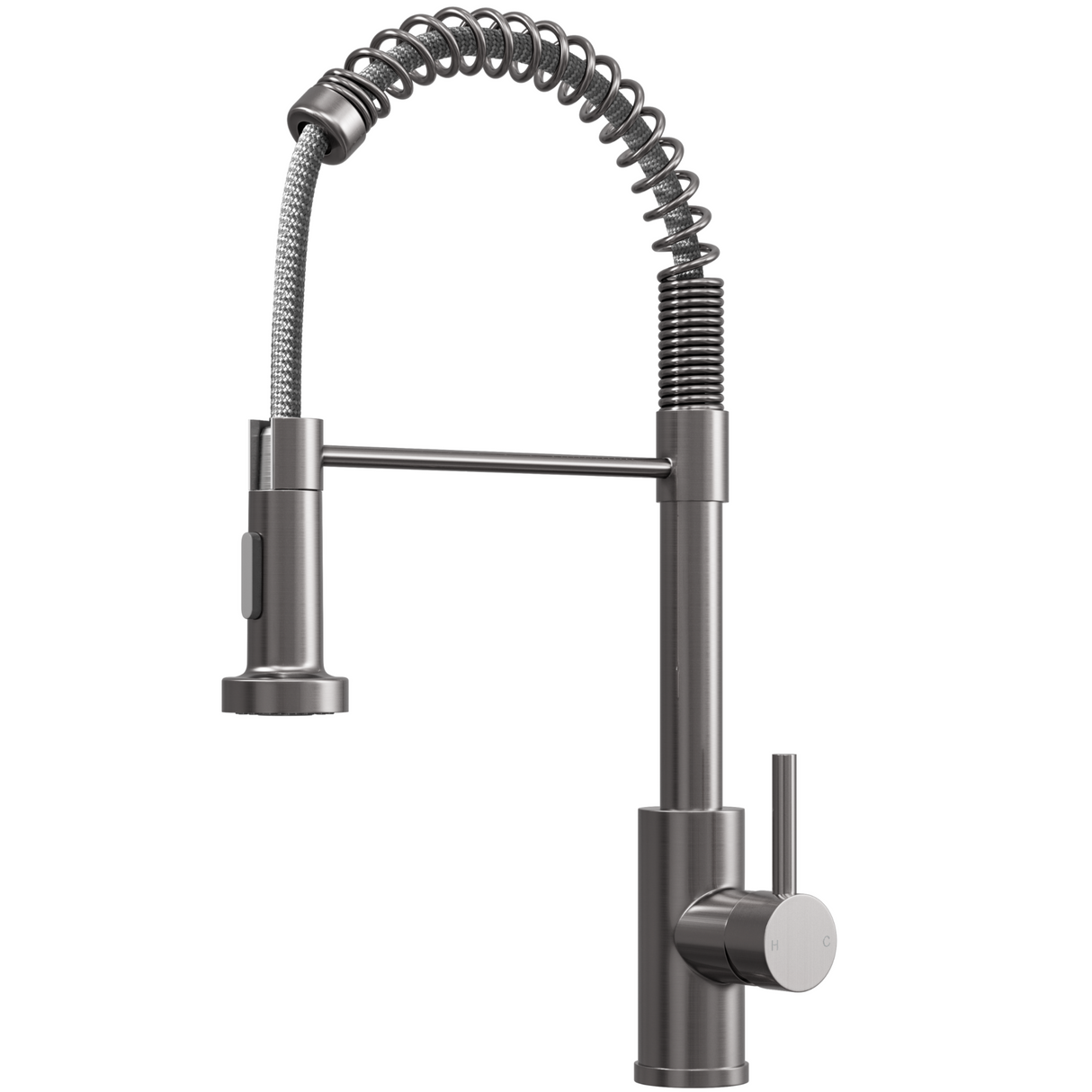 Ellsi Contra Spring Style Pull-Out Single Lever Kitchen Mixer Tap BRUSHED STEEL CON-01-BS_1