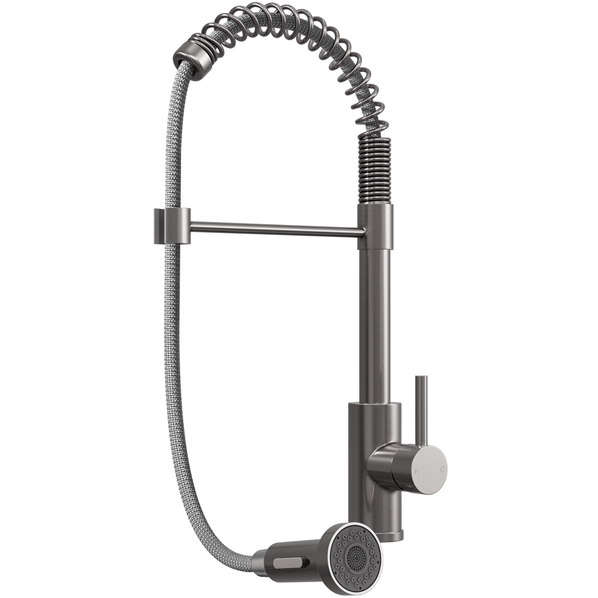 Ellsi Contra Spring Style Pull-Out Single Lever Kitchen Mixer Tap BRUSHED STEEL CON-01-BS_2