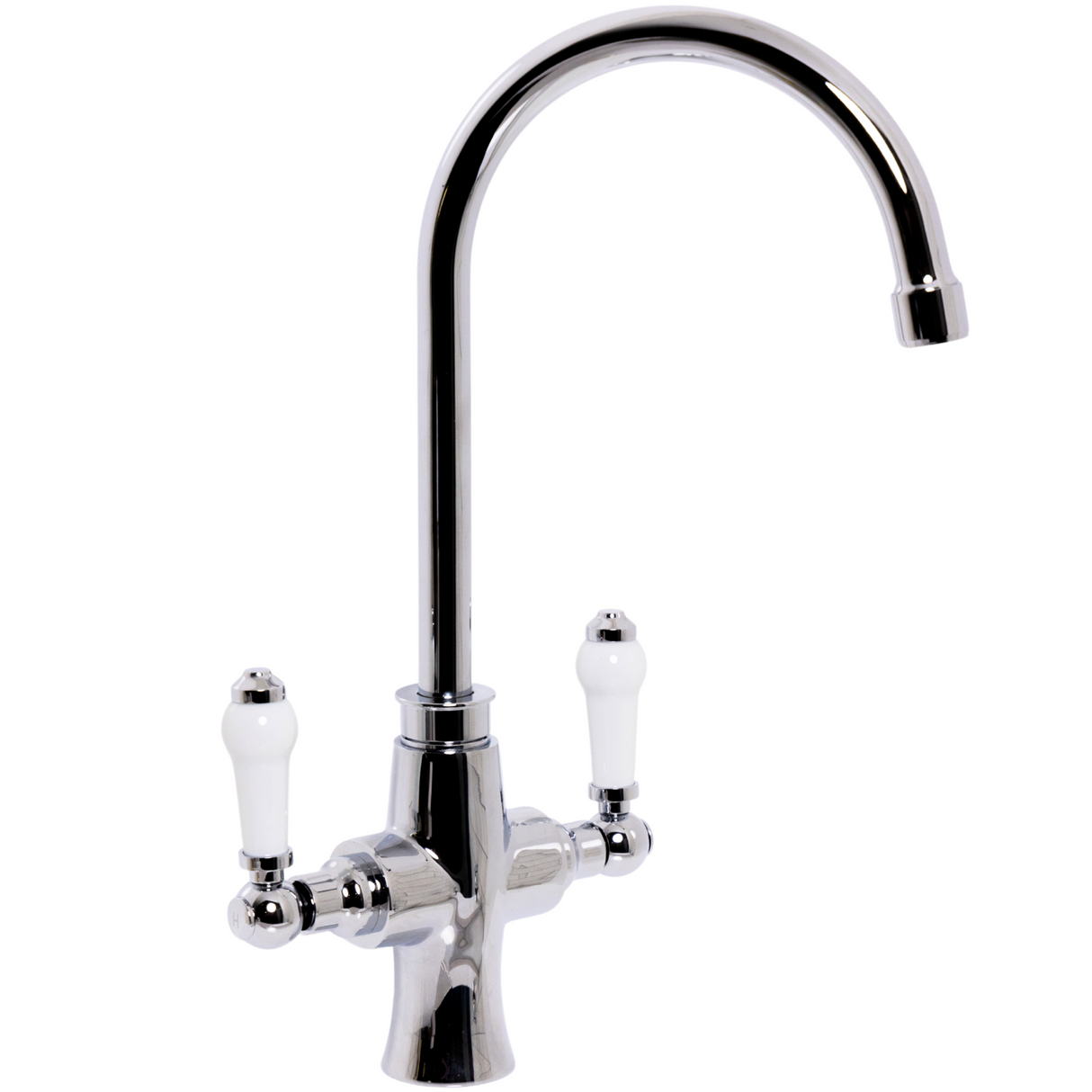 Ellsi Cora Traditional Twin Lever Kitchen Mixer Tap Chrome COR-01-CH