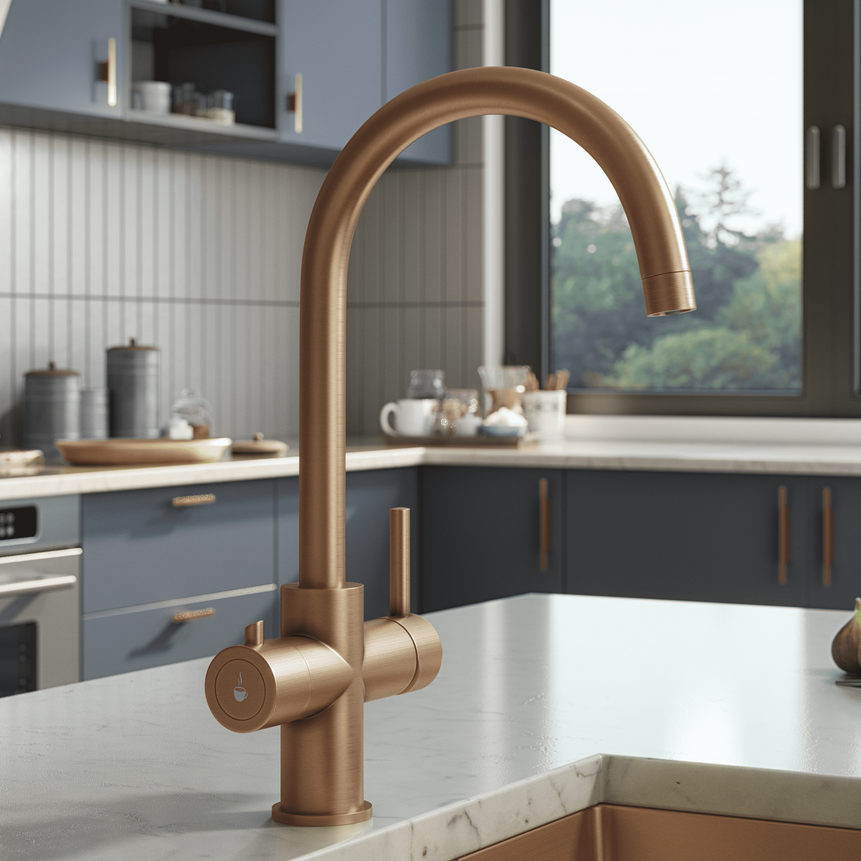Ellsi Cygne 3in1 Instant Boiling Water Tap With Boiler & Filter BRUSHED COPPER HWT-KIT-12-BC LS