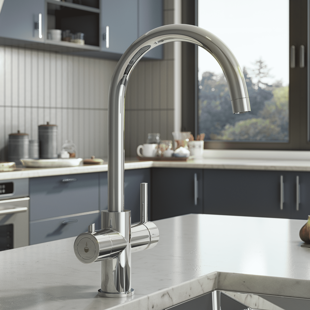 Ellsi Cygne 3in1 Instant Boiling Water Tap With Boiler & Filter CHROME HWT-KIT-12-CH LS