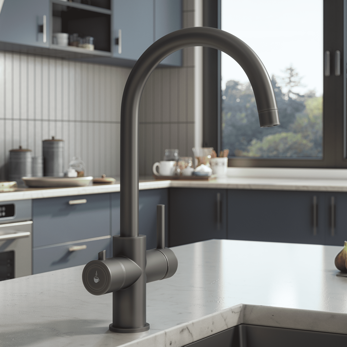 Ellsi Cygne 3in1 Instant Boiling Water Tap With Boiler & Filter GUN METAL HWT-KIT-12-GM LS