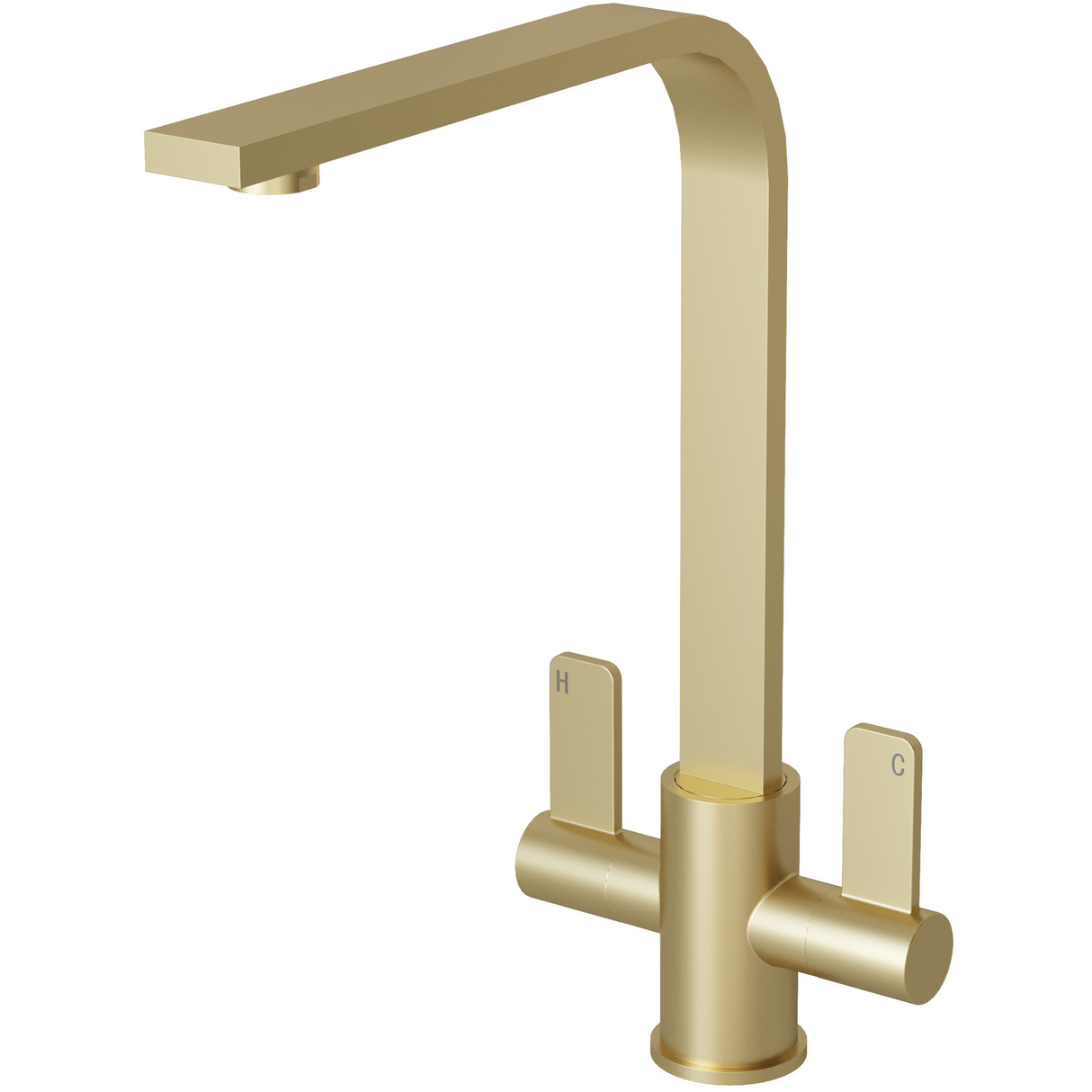 Ellsi Eben Twin Lever Kitchen Mixer Tap BRUSHED BRASS EBE-01-BB